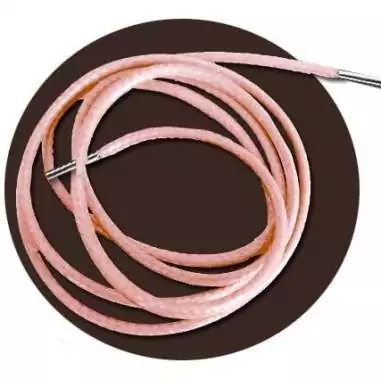 Lacets fins cirés roses-orangés pêche pour vos chaussures