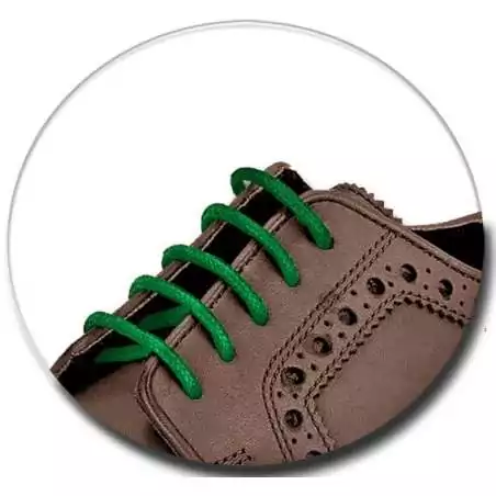 Lacets fins cirés en vert gazon pour vos chaussures