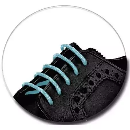 Lacets fins cirés en bleu pâle pour vos chaussures