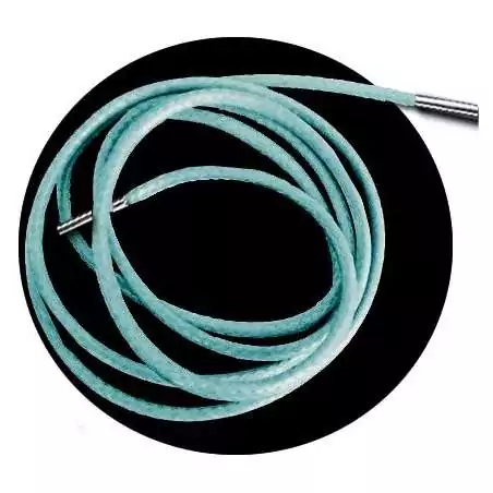 Lacets fins cirés en bleu pâle pour vos chaussures