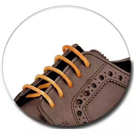 Lacets fins cirés en orange abricot pour vos chaussures