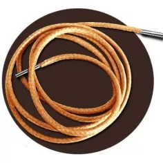 Lacets fins cirés en orange abricot pour vos chaussures