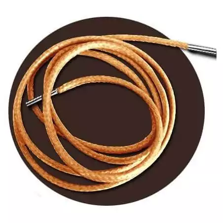 Lacets fins cirés en orange abricot pour vos chaussures