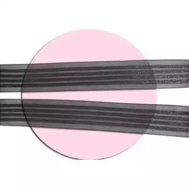 Lacets organza&nbsp;rayés&nbsp;satiné noir pour vos chaussures