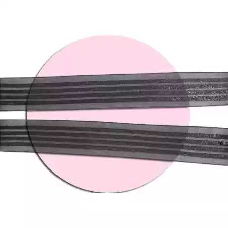 Lacets organza&nbsp;rayés&nbsp;satiné noir pour vos chaussures