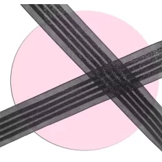 Lacets organza&nbsp;rayés&nbsp;satiné noir pour vos chaussures 2