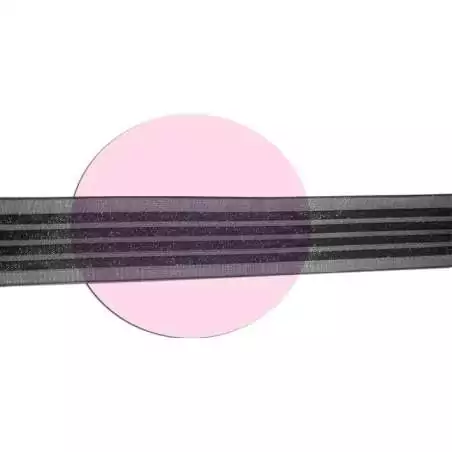 Lacets organza&nbsp;rayés&nbsp;satiné noir pour vos chaussures