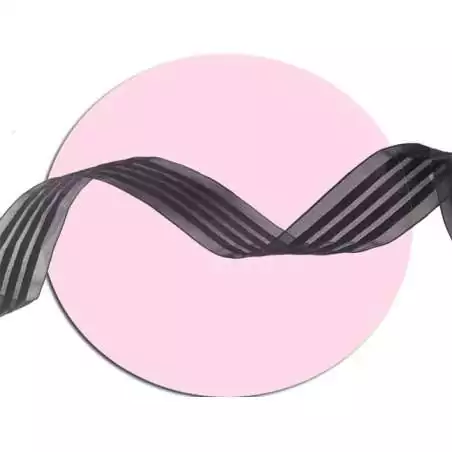 Lacets organza&nbsp;rayés&nbsp;satiné noir pour vos chaussures