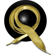 Lacets en satin&nbsp;pailleté doré doux pour vos chaussures