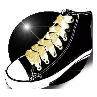 Lacets en satin&nbsp;pailleté doré doux pour vos chaussures