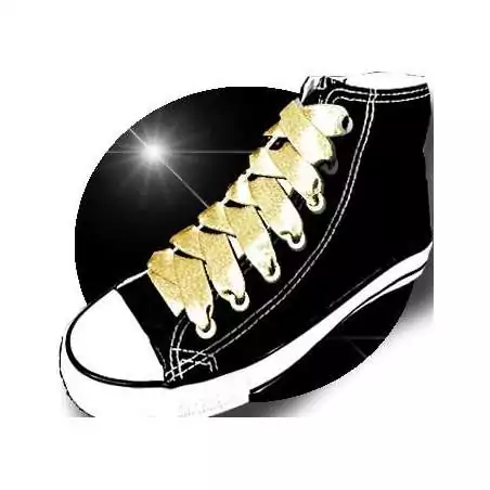 Lacets en satin&nbsp;pailleté doré doux pour vos chaussures