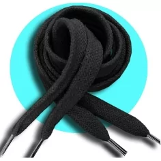 Lacets noirs épais en coton pour vos chaussures