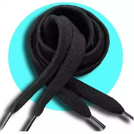 Lacets noirs épais en coton pour vos chaussures