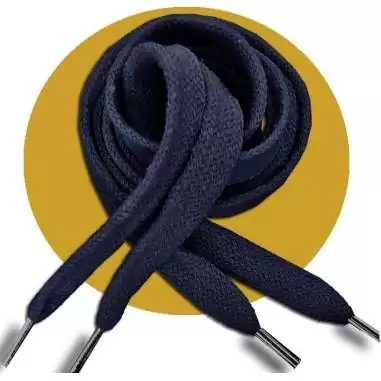 Lacets coton&nbsp;épais en bleu marine pour vos chaussures