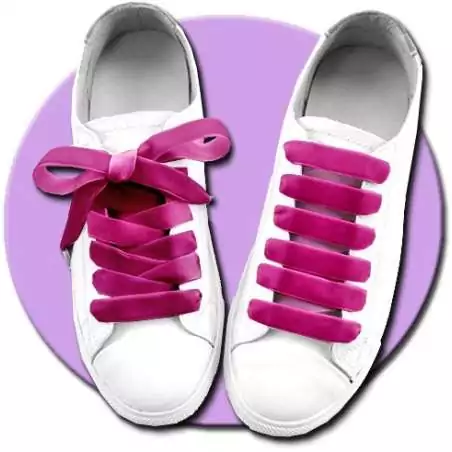 Lacets velours&nbsp;framboise pour vos chaussures