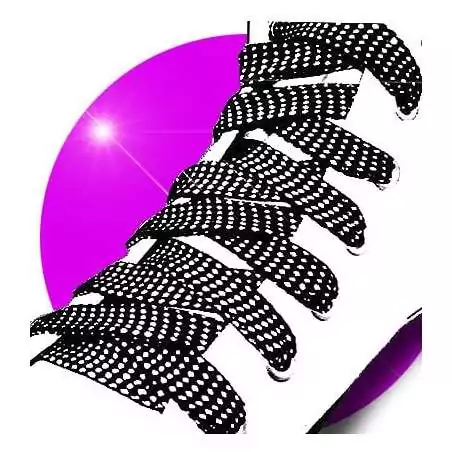 Lacets noirs&nbsp;facettes argentées pour vos chaussures