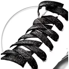 Lacets noirs paillettes pour vos chaussures