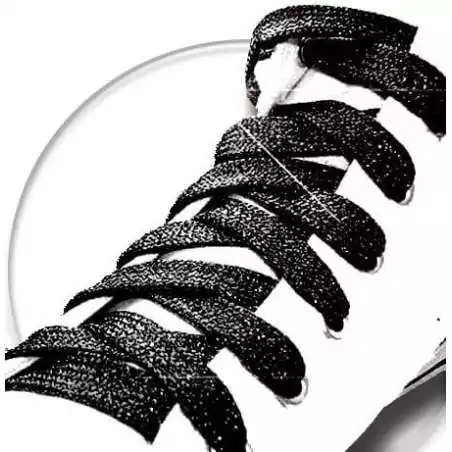 Lacets noirs paillettes pour vos chaussures