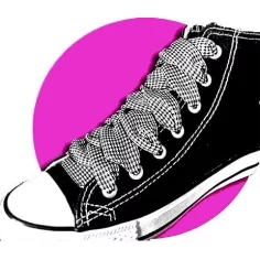 Lacets larges pied de poule en noir et blanc pour vos chaussures