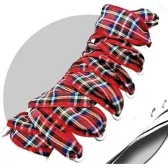 Lacets carreaux&nbsp;tartan rouges : 3 &nbsp;largeurs pour vos chaussures
