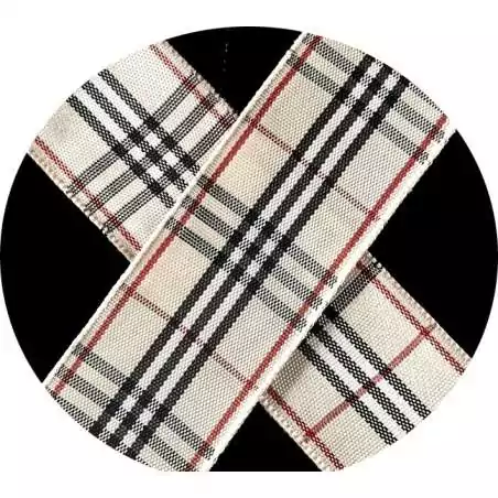 Lacets carreaux écossais beiges en 3 largeurs pour vos…