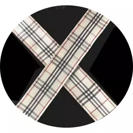 Lacets carreaux écossais beiges en 3 largeurs pour vos…