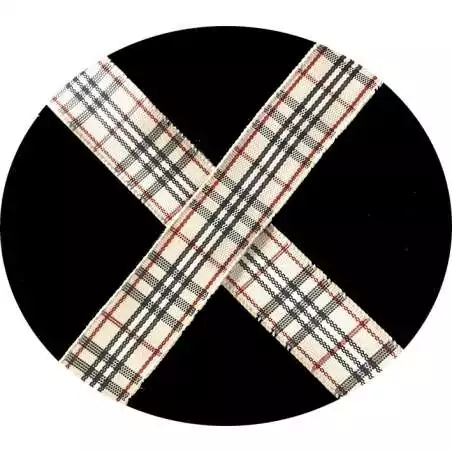 Lacets carreaux écossais beiges en 3 largeurs pour vos…