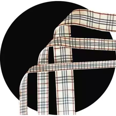 Lacets carreaux écossais beiges en 3 largeurs pour vos…