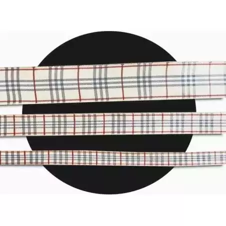 Lacets carreaux écossais beiges en 3 largeurs pour vos…