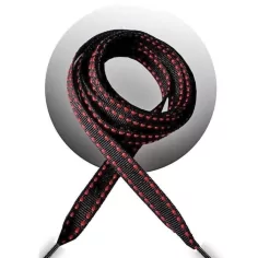 Lacets noirs surpiqués&nbsp;en rouge pour vos chaussures
