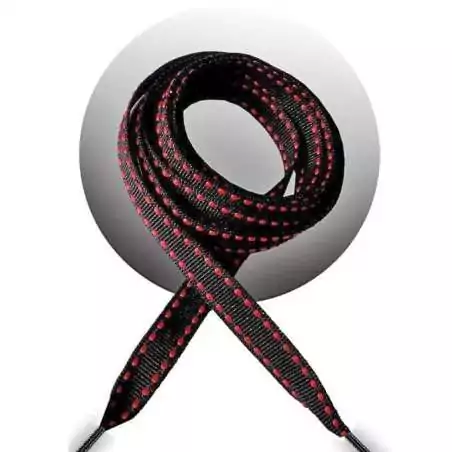 Lacets noirs surpiqués&nbsp;en rouge pour vos chaussures