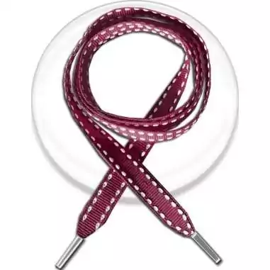 Lacets bordeaux&nbsp;surpiqués blanc pour vos chaussures