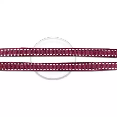 Lacets bordeaux&nbsp;surpiqués blanc pour vos chaussures