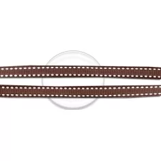 Lacets marron surpiqués de blanc pour vos chaussures 2