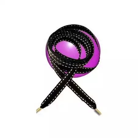 Lacets noirs surpiqûres argentées ou dorées pour vos…