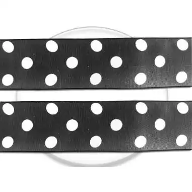 Lacets organdi noir à pois blancs pour vos chaussures