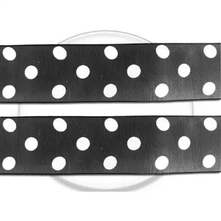 Lacets organdi noir à pois blancs pour vos chaussures