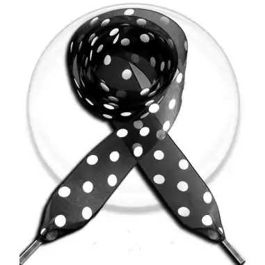 Lacets organdi noir à pois blancs pour vos chaussures