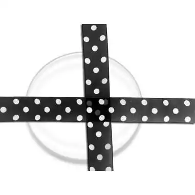 Lacets organdi noir à pois blancs pour vos chaussures