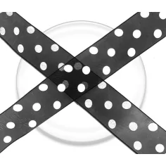 Lacets organdi noir à pois blancs pour vos chaussures 2