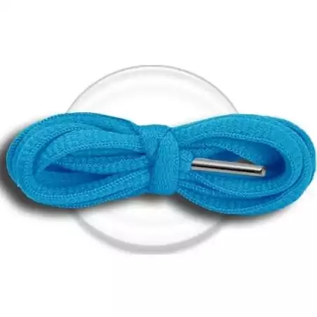 Lacets de chaussures bleus lagon, ronds en couleur et…