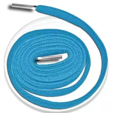 Lacets de chaussures bleus lagon, ronds en couleur et…