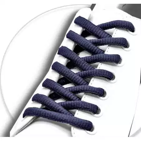 Lacets de chaussures bleus marines foncés, ronds, en…