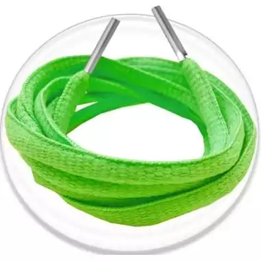 Lacets de chaussures verts pomme, ronds en couleur et…