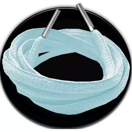 Lacets de chaussures bleus pâles, clairs, ronds, en…