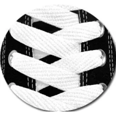 Lacets plats en blanc pur pour vos chaussures 2