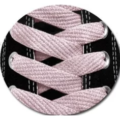 Paire de lacets plats&nbsp;rose poudré pour vos chaussures 2