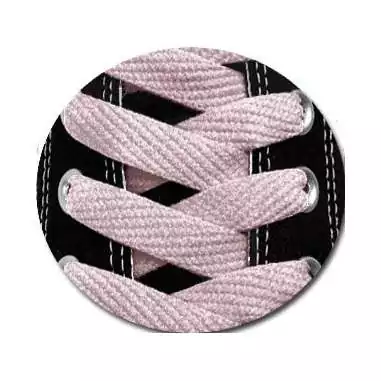 Paire de lacets plats&nbsp;rose poudré pour vos chaussures