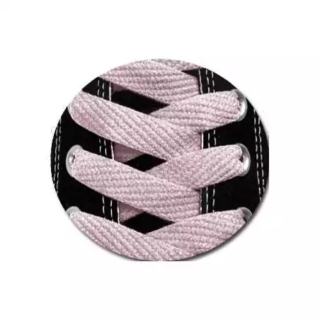 Paire de lacets plats&nbsp;rose poudré pour vos chaussures