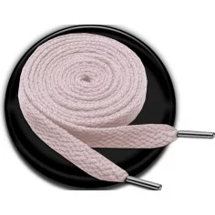 Paire de lacets plats&nbsp;rose poudré pour vos chaussures